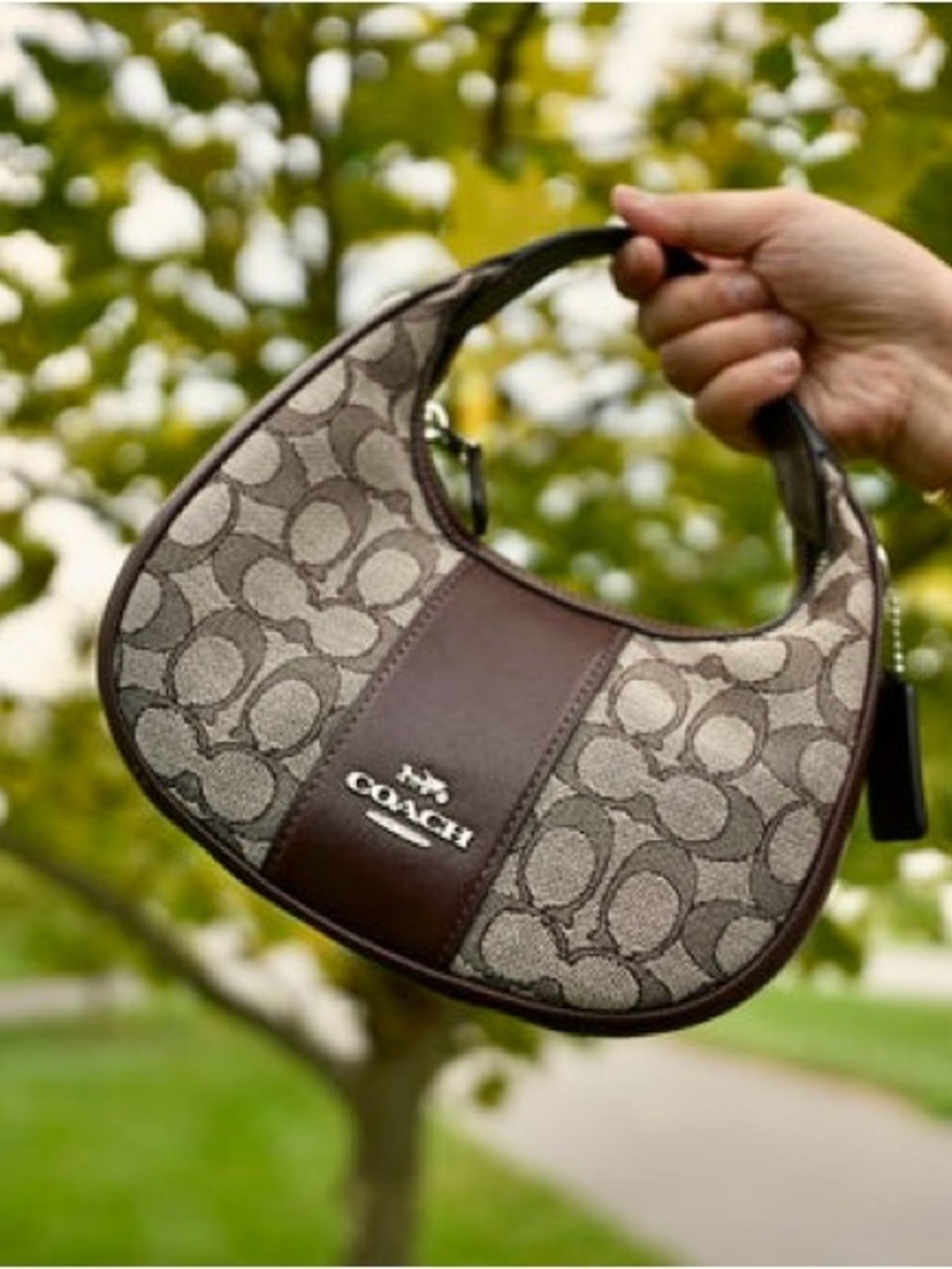 COACH Carmen Mini Signature Jacquard in Oak/Maple - Picture 8 of 8